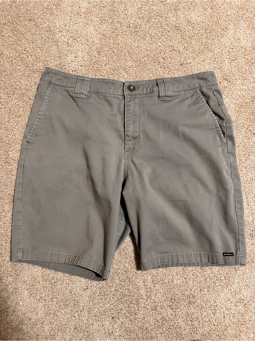 O'Neill Men's Gray Flat Front Casual Shorts